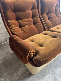 Pamono Modular Sofa in Brown Velvet from Airborne, 1970s, Set of 4 Hot