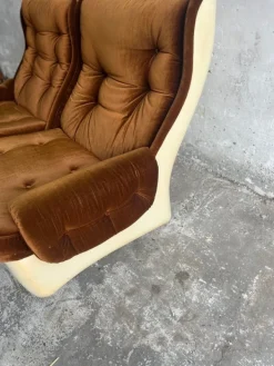 Pamono Modular Sofa in Brown Velvet from Airborne, 1970s, Set of 4 Hot