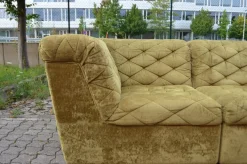 Pamono Modular Sofa in Olive Green Velvet by Laauser, 1970s, Set of 7 New