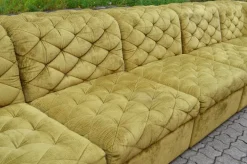 Pamono Modular Sofa in Olive Green Velvet by Laauser, 1970s, Set of 7 New