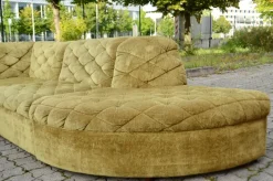 Pamono Modular Sofa in Olive Green Velvet by Laauser, 1970s, Set of 7 New