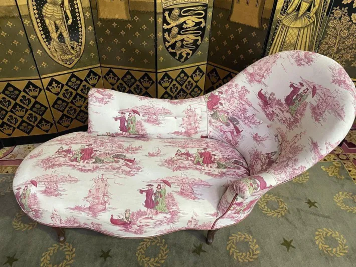 Pamono Napoleon III Chaise Lounge in Toile De Jouy Outlet