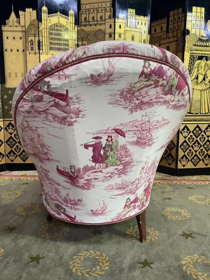 Pamono Napoleon III Chaise Lounge in Toile De Jouy Outlet