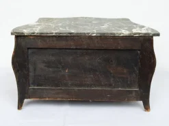 Pamono Napoleon III Style Chest of Drawers in Exotic Fine Woods with Bardiglio Gray Marble Top, France, Early 20th Century Hot