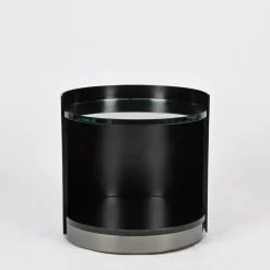 Pamono Nightstand or Side Table in Lacquered Wood and Crystal by G. Moscatelli, Italy, 1970s Best