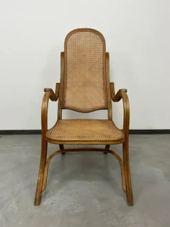 Pamono No. 1 Easy Armchair with Rattan Seat attributed to Thonet, 1886 New