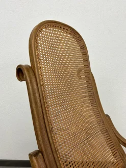 Pamono No. 1 Easy Armchair with Rattan Seat attributed to Thonet, 1886 New