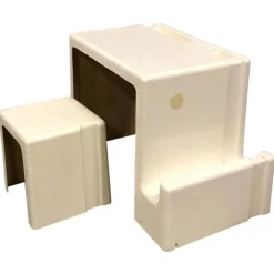 Pamono Off-White Plastic Childrens Desk and Stool, 1970s, Set 2 Online