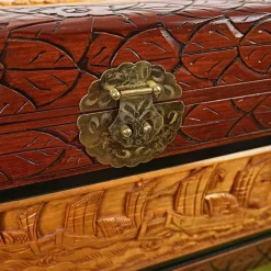 Pamono Oriental Carved Wooden Chest
