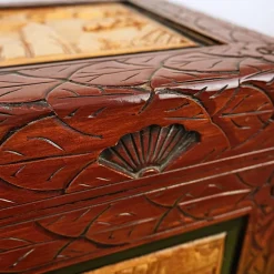 Pamono Oriental Carved Wooden Chest