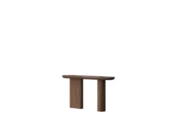 Pamono Oval Walnut Wood Console with Inserted White Marble Top by Ultramobili New