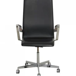 Pamono Oxford Chair in Black Essential Leather by Arne Jacobsen, 2000s Hot