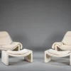 Pamono P60 Chairs and Ottomans by Vittorio Introini for Saporiti, 1960s, Set of 4 New