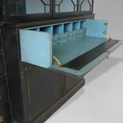 Pamono Painted 4-Door Library Bookcase with Secretaire, 1910s Sale