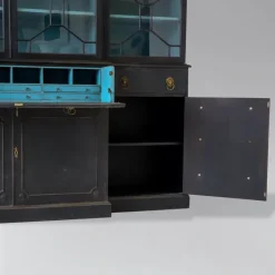 Pamono Painted 4-Door Library Bookcase with Secretaire, 1910s Sale