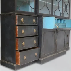 Pamono Painted 4-Door Library Bookcase with Secretaire, 1910s Sale