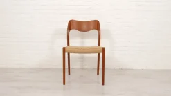 Pamono Papercord & Teak Model 71 Dining Chair by Niels Otto Møller for J.L. Møllers, 1960s Best