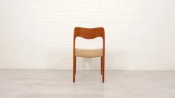 Pamono Papercord & Teak Model 71 Dining Chair by Niels Otto Møller for J.L. Møllers, 1960s Best