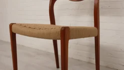 Pamono Papercord & Teak Model 71 Dining Chair by Niels Otto Møller for J.L. Møllers, 1960s Best