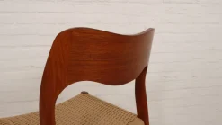 Pamono Papercord & Teak Model 71 Dining Chair by Niels Otto Møller for J.L. Møllers, 1960s Best