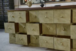 Pamono Patinated 24-Drawer Craft Cabinet, 1950s Clearance