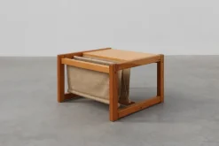 Pamono Pine and Linen Safari Series Coffee Table with Magazine Rack by Karin Möbring for Ikea, Sweden, 1970s Discount