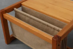 Pamono Pine and Linen Safari Series Coffee Table with Magazine Rack by Karin Möbring for Ikea, Sweden, 1970s Discount