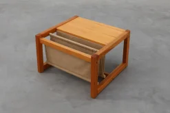 Pamono Pine and Linen Safari Series Coffee Table with Magazine Rack by Karin Möbring for Ikea, Sweden, 1970s Discount