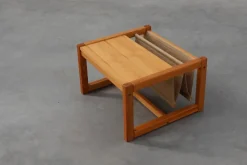 Pamono Pine and Linen Safari Series Coffee Table with Magazine Rack by Karin Möbring for Ikea, Sweden, 1970s Discount