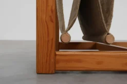 Pamono Pine and Linen Safari Series Coffee Table with Magazine Rack by Karin Möbring for Ikea, Sweden, 1970s Discount