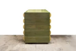 Pamono Postmodern Architectural Chest of Drawers in Natural Wood and Aniline-Stained Wood, 1980s Outlet