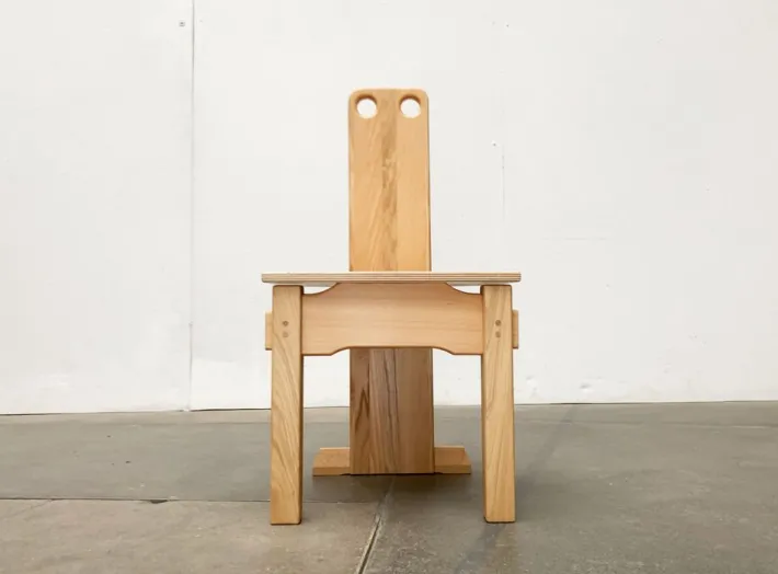 Pamono Postmodern Brutalist Wooden Children Chair, 1990s Outlet