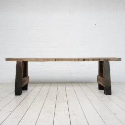 Pamono Primitive Beech and Oak Console, 1900s