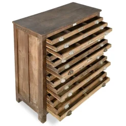 Pamono Printing Press Cabinet with 18 Drawers in Solid Wood
