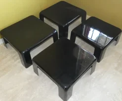 Pamono Quattro Gatti Stackable Tables by Mario Bellini for C&B Italia, 1967, Set of 4 Best