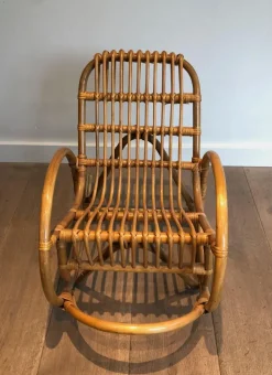 Pamono Rattan Children's Rocking Chair, 1970s Outlet