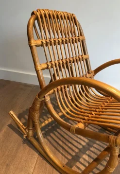 Pamono Rattan Children's Rocking Chair, 1970s Outlet