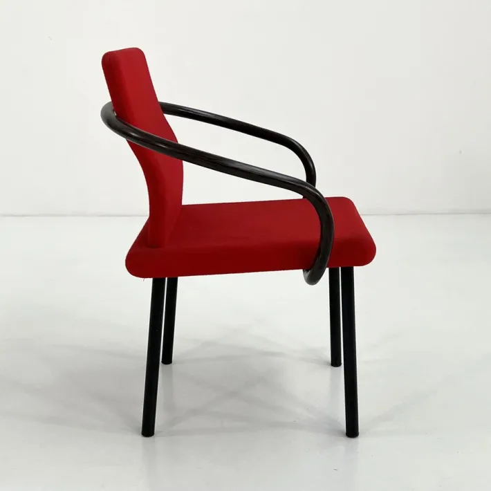 Pamono Red Mandarin Chair by Ettore Sottsass for Knoll, 1980s Sale