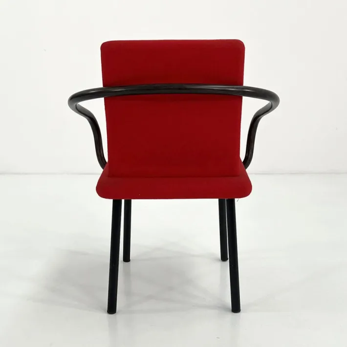 Pamono Red Mandarin Chair by Ettore Sottsass for Knoll, 1980s Sale