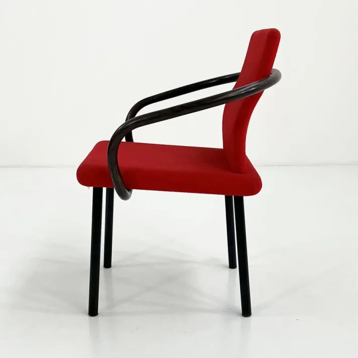 Pamono Red Mandarin Chair by Ettore Sottsass for Knoll, 1980s Sale