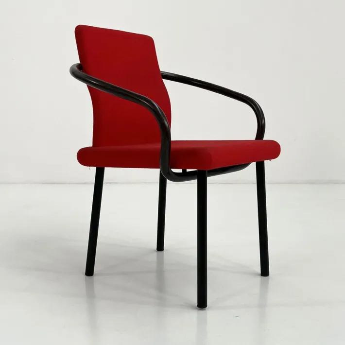 Pamono Red Mandarin Chair by Ettore Sottsass for Knoll, 1980s Sale
