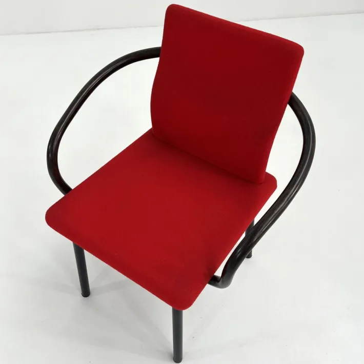 Pamono Red Mandarin Chair by Ettore Sottsass for Knoll, 1980s Sale