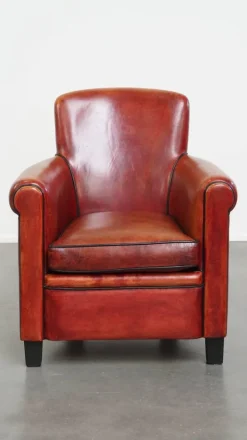 Pamono Reddish Brown Sheepskin Armchair