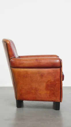 Pamono Reddish Brown Sheepskin Armchair