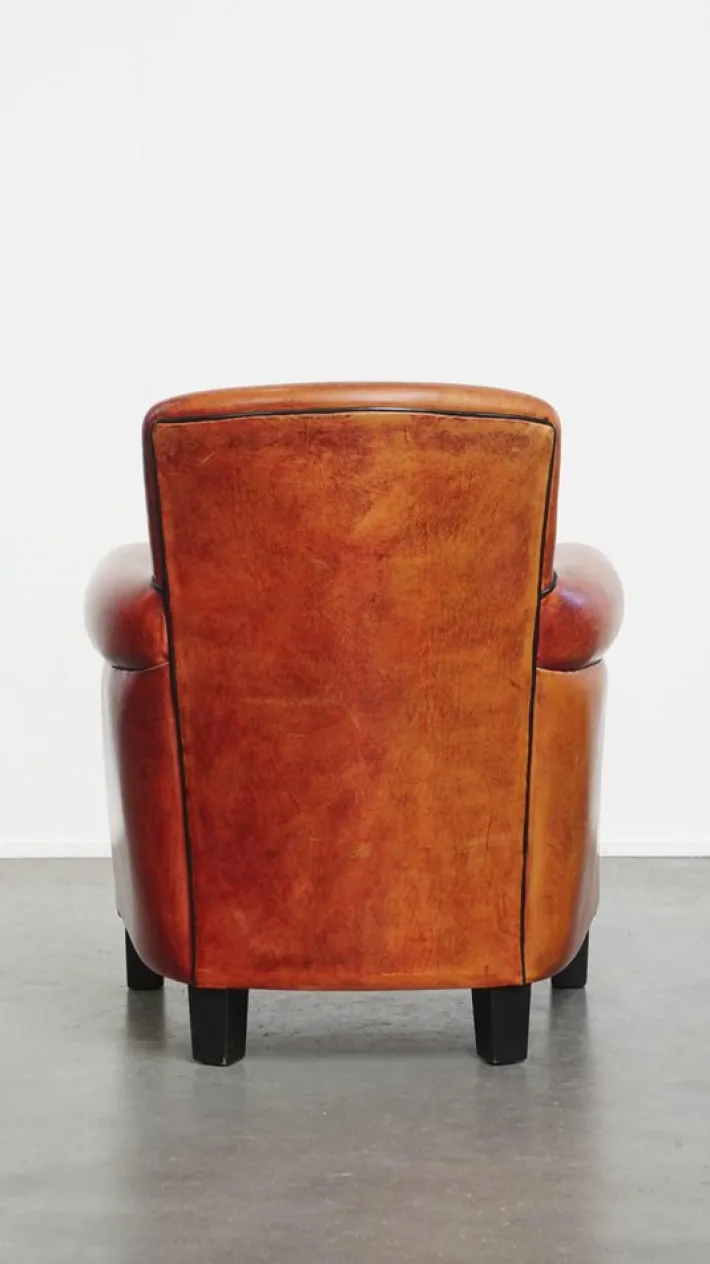 Pamono Reddish Brown Sheepskin Armchair