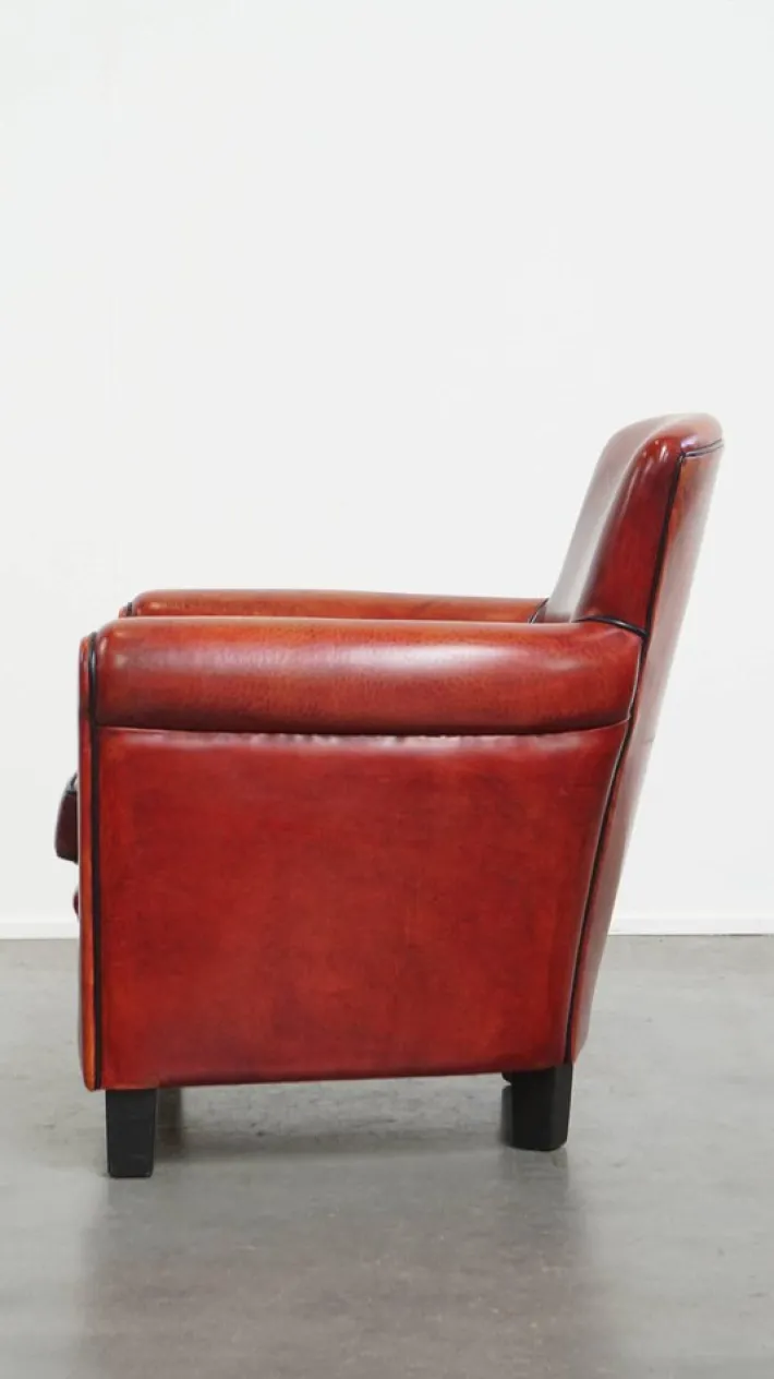 Pamono Reddish Brown Sheepskin Armchair