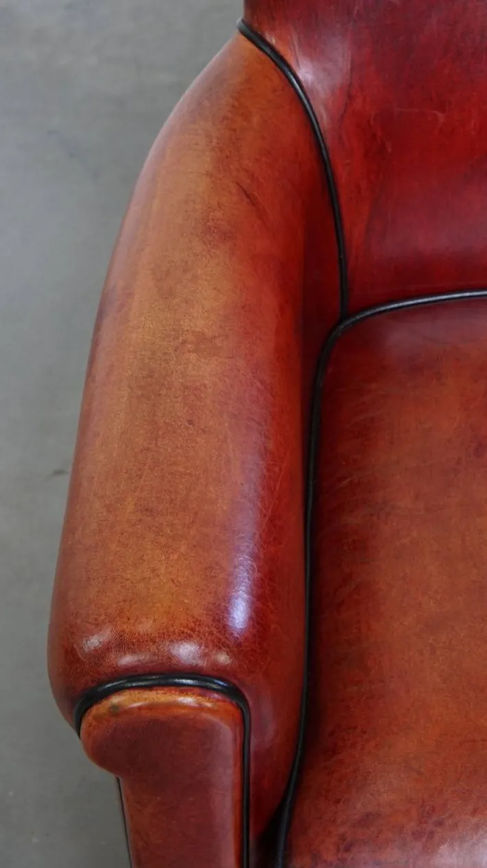 Pamono Reddish Brown Sheepskin Armchair