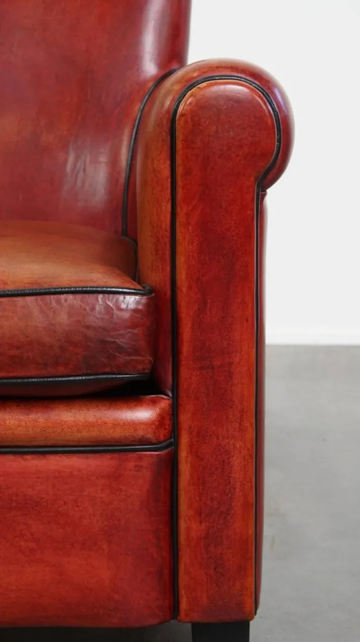 Pamono Reddish Brown Sheepskin Armchair