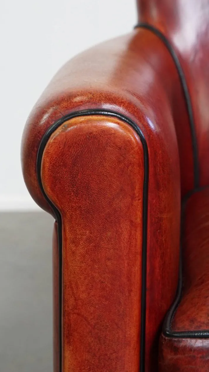 Pamono Reddish Brown Sheepskin Armchair