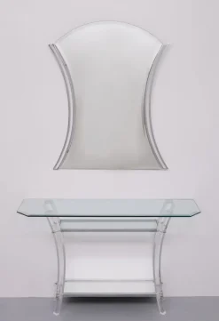 Pamono Regency Console Table and Mirror in Chrome, 1970s, Set of 2 Best